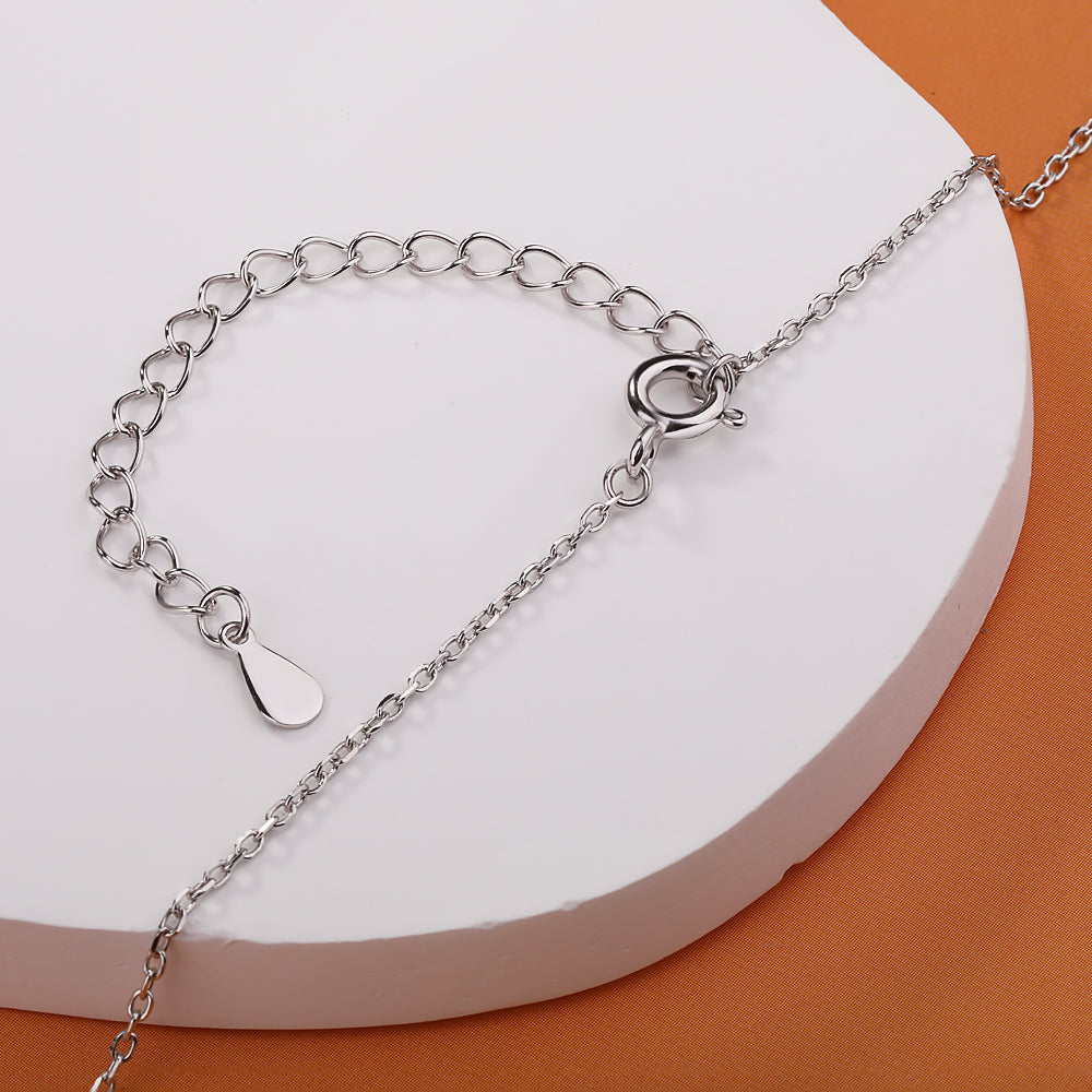 Round Moissanite Pendant Necklace – S925 Sterling Silver 4-Prong Solitaire Diamond-Look Chain for Women, Wedding Jewelry and Elegant GRA-Certified Gifts
