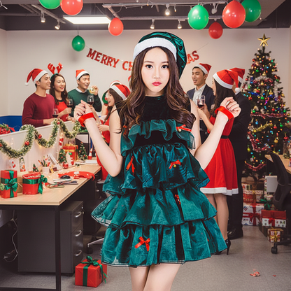 Christmas Tree Dress Costume – Cute Three Layer Holiday Outfit for Girls Christmas Photos and Parties