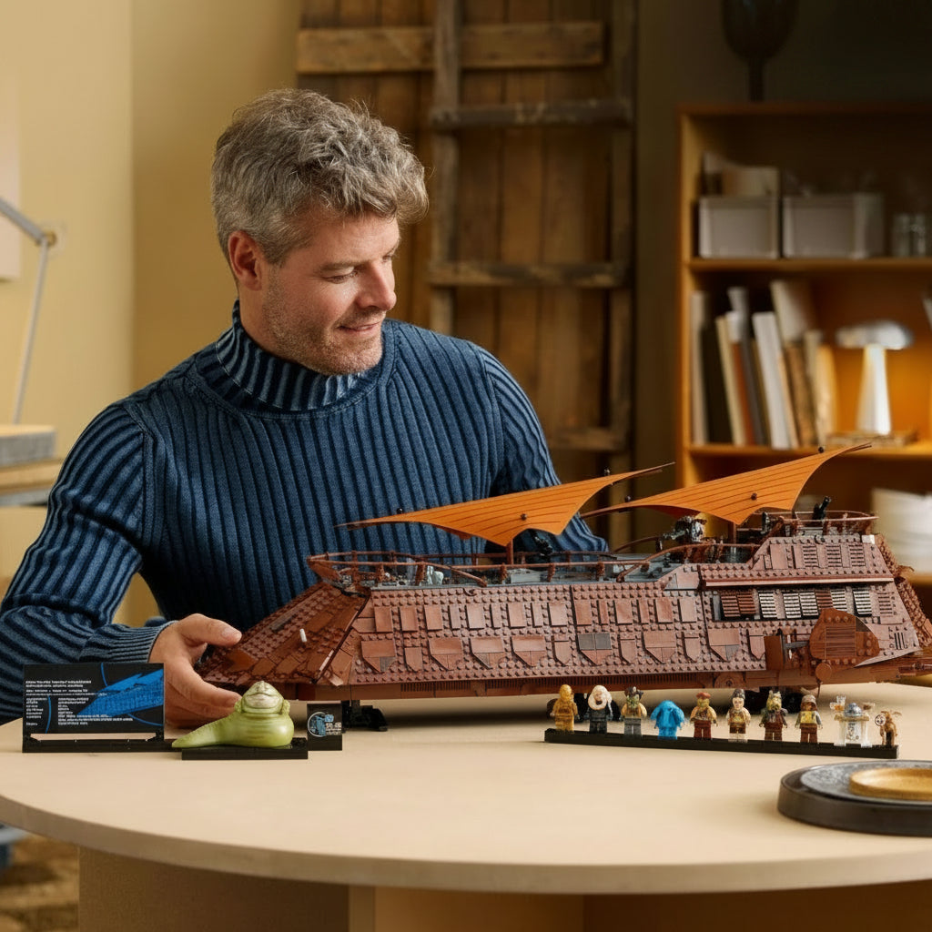 Jabba Sail Barge Building Block Set - Classic Sailboat Construction Model for Collectors and Display Enthusiasts