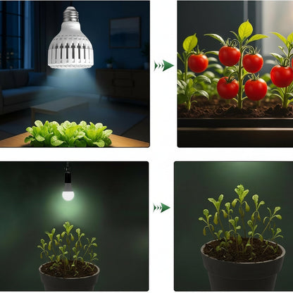 LED Grow Light Bulb – 12W Energy-Efficient Indoor Plant Lamp for Seedlings, Herbs, Vegetables, Houseplants and Year-Round Home Gardening