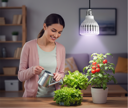 LED Grow Light Bulb – 12W Energy-Efficient Indoor Plant Lamp for Seedlings, Herbs, Vegetables, Houseplants and Year-Round Home Gardening