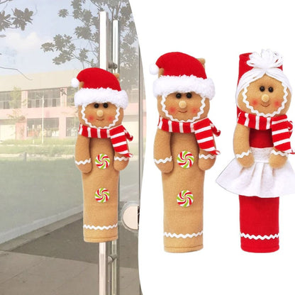 Christmas Refrigerator Handle Covers – Soft Festive Kitchen Decorations for Holiday Home Styling
