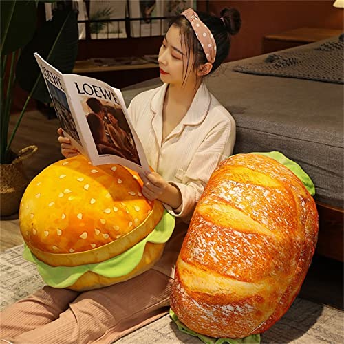 Realistic Burger Pillow – Funny Cheeseburger Plush Cushion and Office Chair Pad for Kids, Prank Gifts, Bedroom Decor and Cozy Novelty Seating