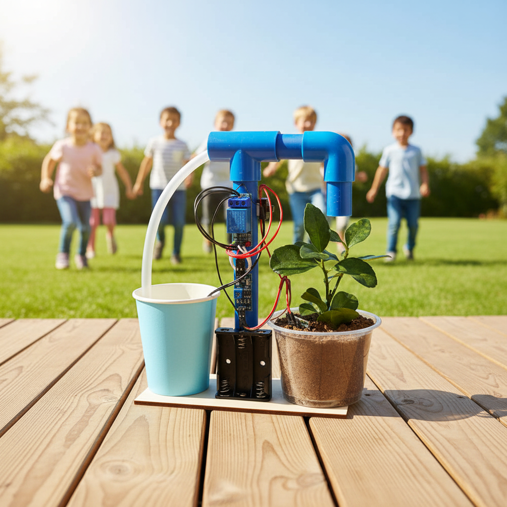 STEM Automatic Plant Watering Kit – DIY Physics Science Experiment Toy for Children, Educational Technology Project and Creative Learning