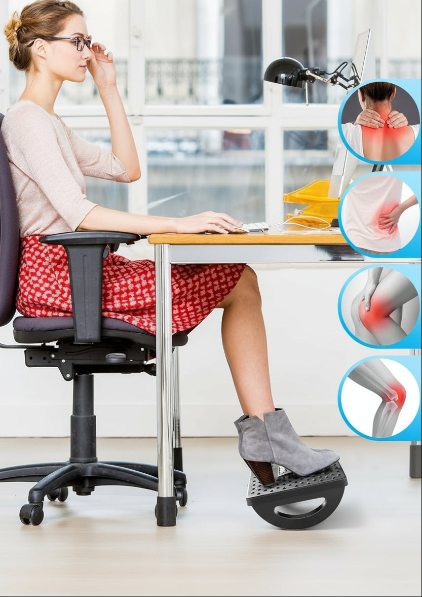Ergonomic Under Desk Foot Rest – Rocking Foot Stool Balance Board for Comfortable Home Office Leg and Foot Support