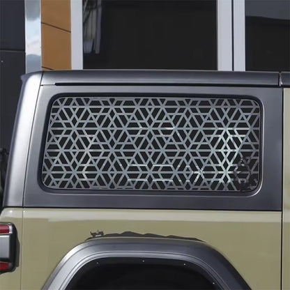 Matte Black Car Window Honeycomb Sticker – Universal Triangular Window Vinyl Decal for Stylish Exterior Decoration and Automotive Customization