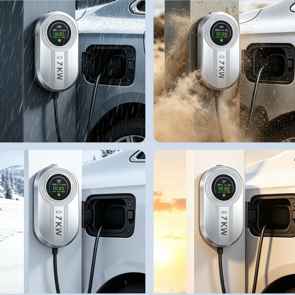 Smart EV Charger – 7KW Type 2 Wallbox Charging Station with LCD Screen, 32A Fast Charging for Electric Vehicles