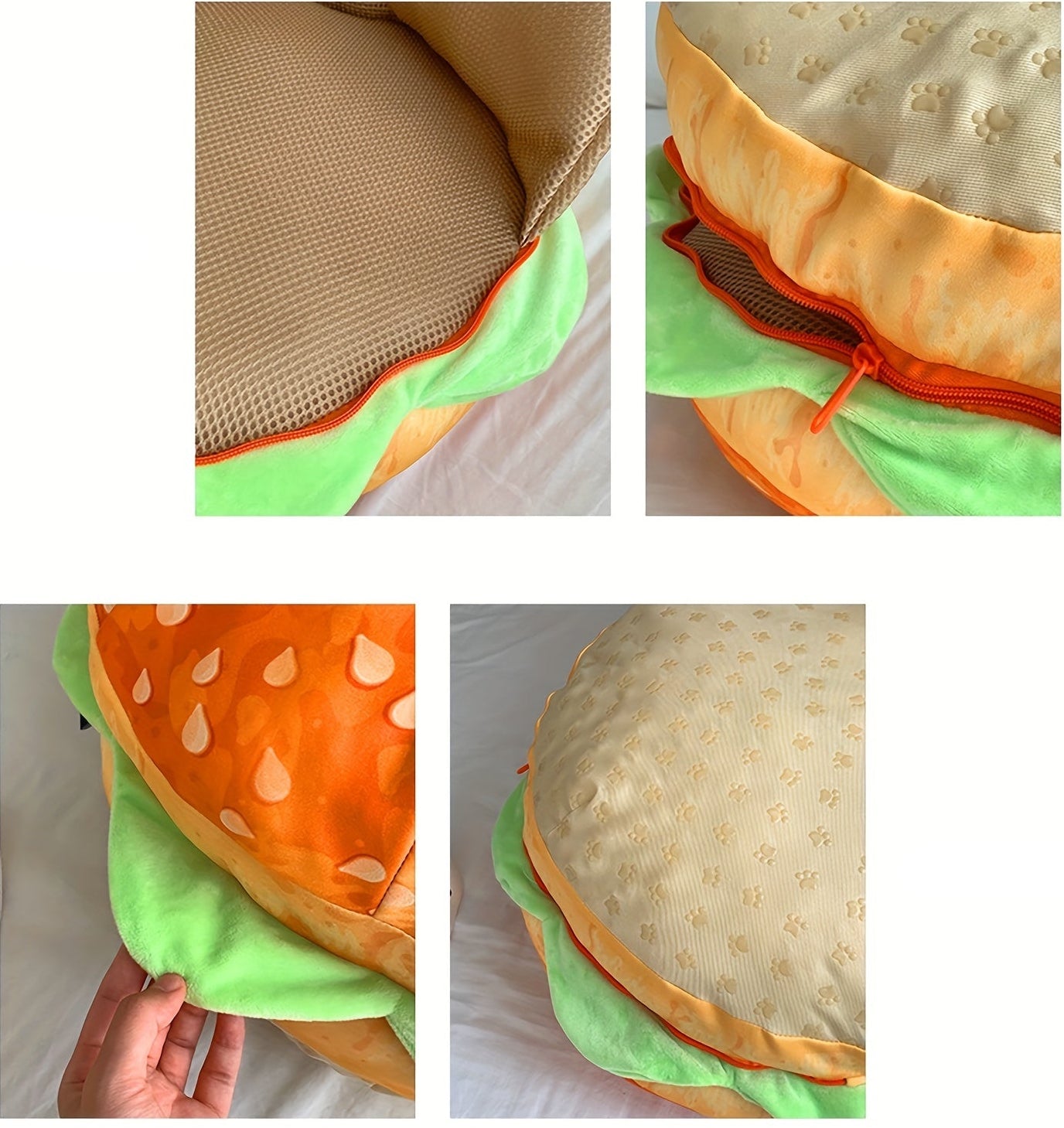 Realistic Burger Pillow – Funny Cheeseburger Plush Cushion and Office Chair Pad for Kids, Prank Gifts, Bedroom Decor and Cozy Novelty Seating