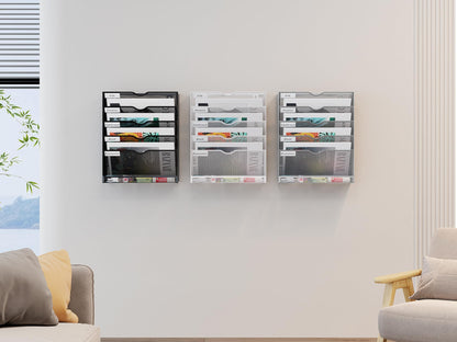 Mesh File Organizer – 5-Tier Desktop and Wall Mount Document Holder for Letters, Mail, Files and Office Organization