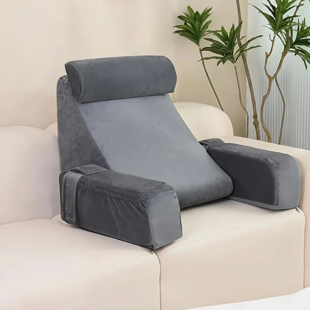 Extra Large Reading Pillow – Memory Foam Bed Rest Cushion with Arm Support for Reading, Gaming and Watching Television Comfort