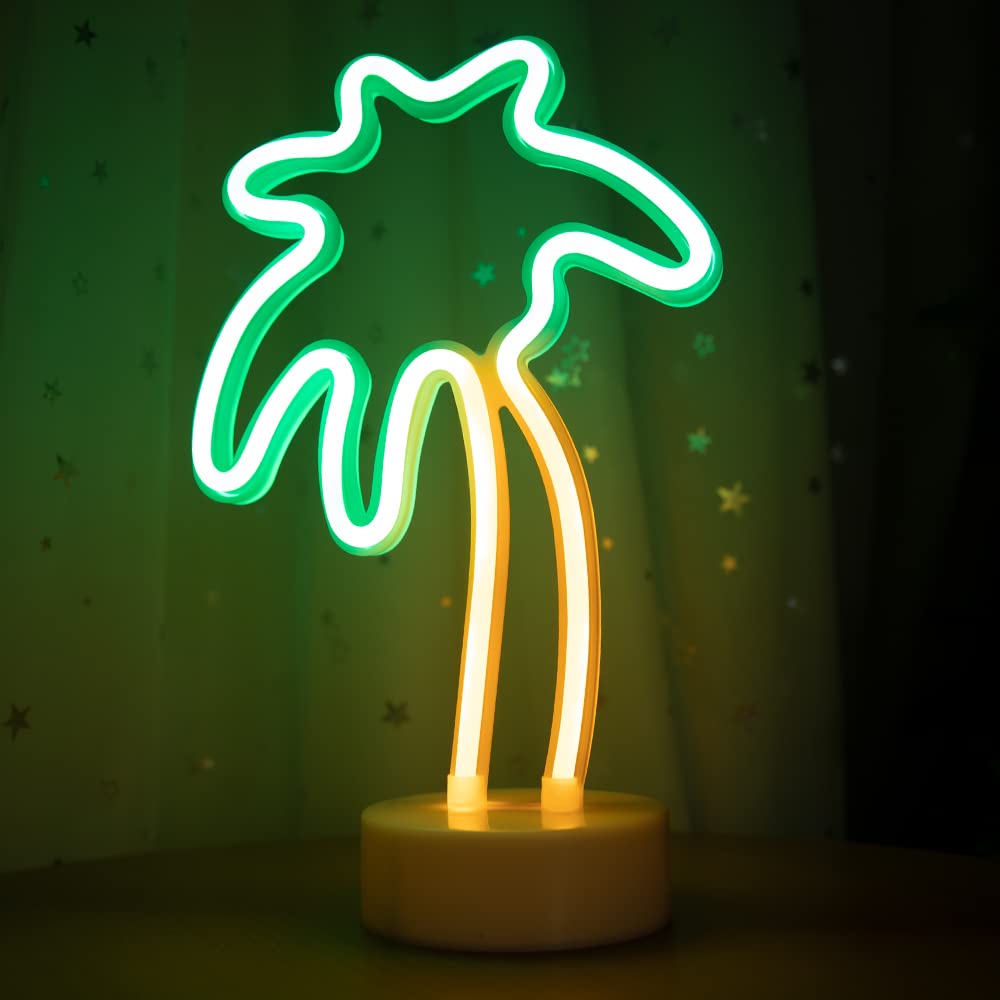 Coconut Neon Sign Lamp-Tropical LED Wall Light for Gaming Rooms Parties Camping and Modern Home Decor