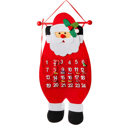 Christmas Advent Countdown Calendar – Reusable Wall Hanging Santa Calendar for Family Holiday Traditions