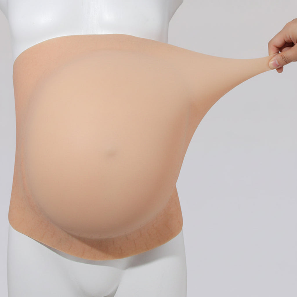 Realistic Silicone Pregnancy Belly – Stretch-Mark Maternity Simulation Prop for Photos, Videos, Cosplay, Theater, Film Production and Costume Styling