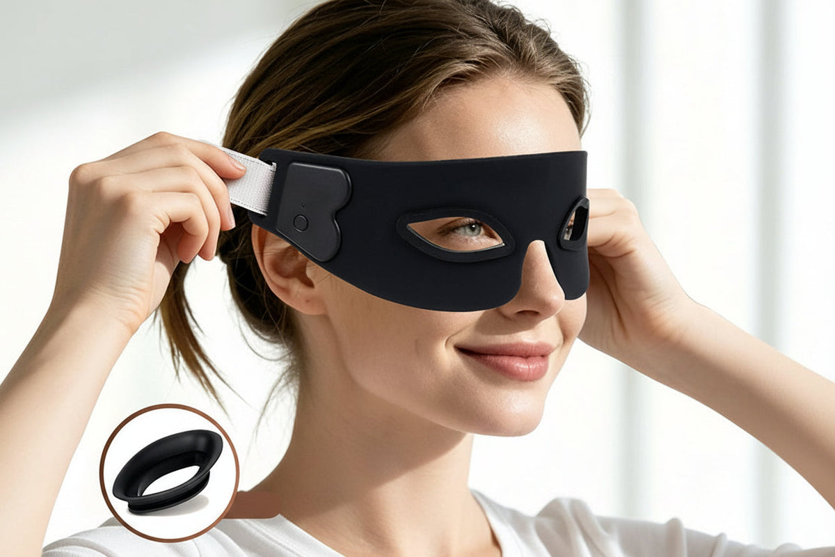 LED Eye Mask – 7-Color Flexible Silicone Photon Beauty Mask for Relaxation, Eye-Care Routines and Smoother-Looking Under-Eye Skin at Home