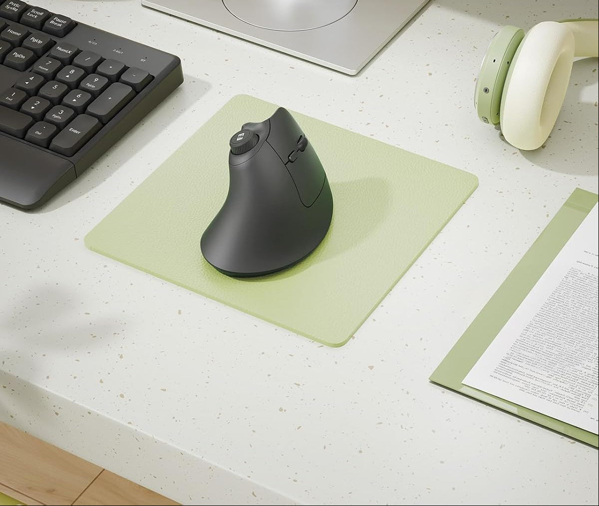 Ergonomic Wireless Mouse – Rechargeable Bluetooth and 2.4G Vertical Mouse with Quiet Clicks and Volume Knob for PC