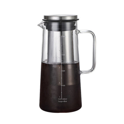 Cold Brew Coffee Maker – 1L Glass Carafe with Stainless Steel Filter for Smooth Iced Coffee, Cold Tea Brewing and Easy Home Serving