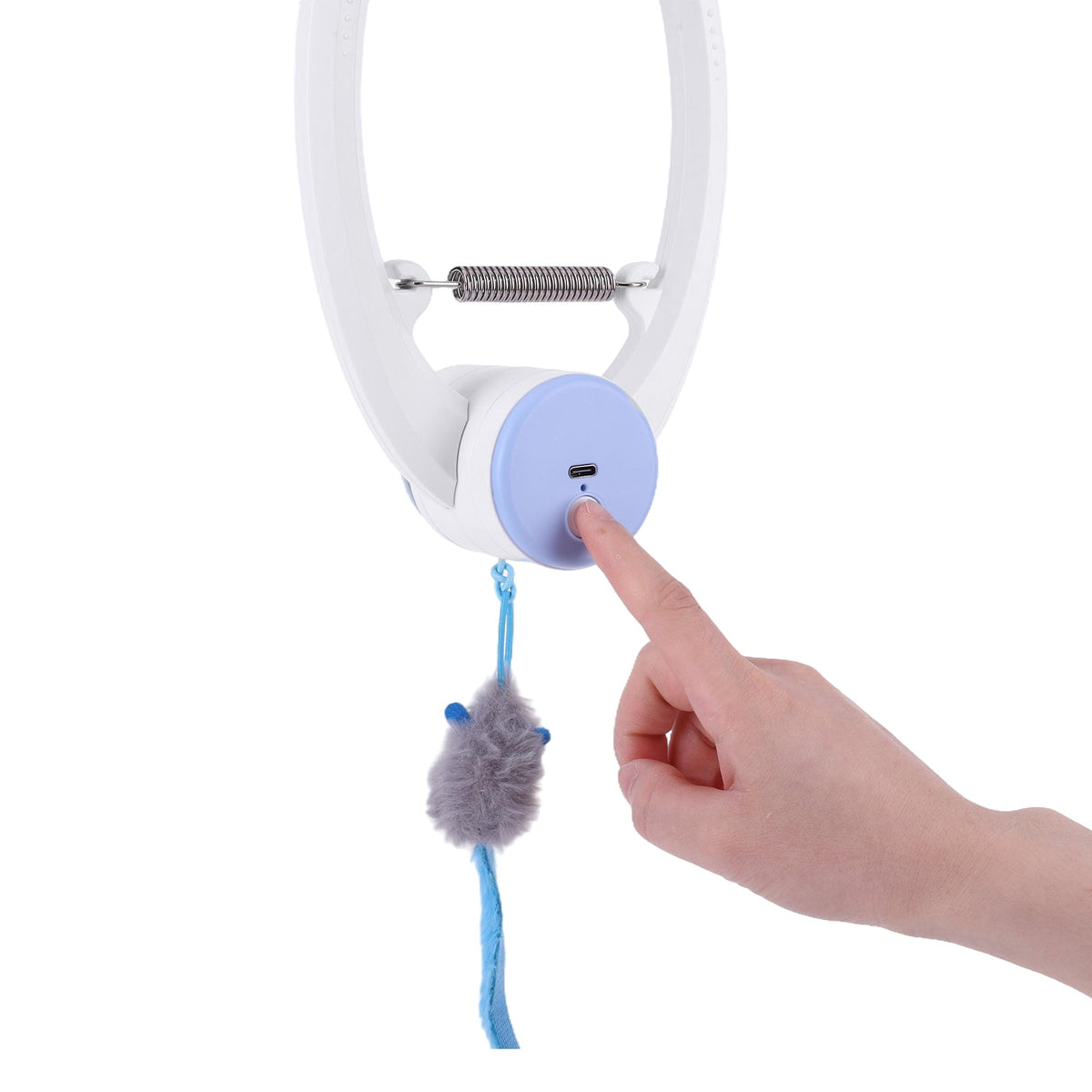 Electronic Feather Cat Toy – Self Play Hanging Teaser with Catnip Mice for Bored Indoor Cats