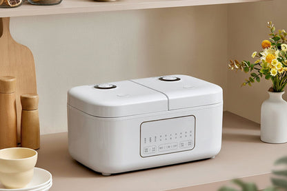 Dual Control 4L Rice Cooker – Double Pot Multifunction Electric Cooker for Simultaneous Cooking and Convenient Family Meals.