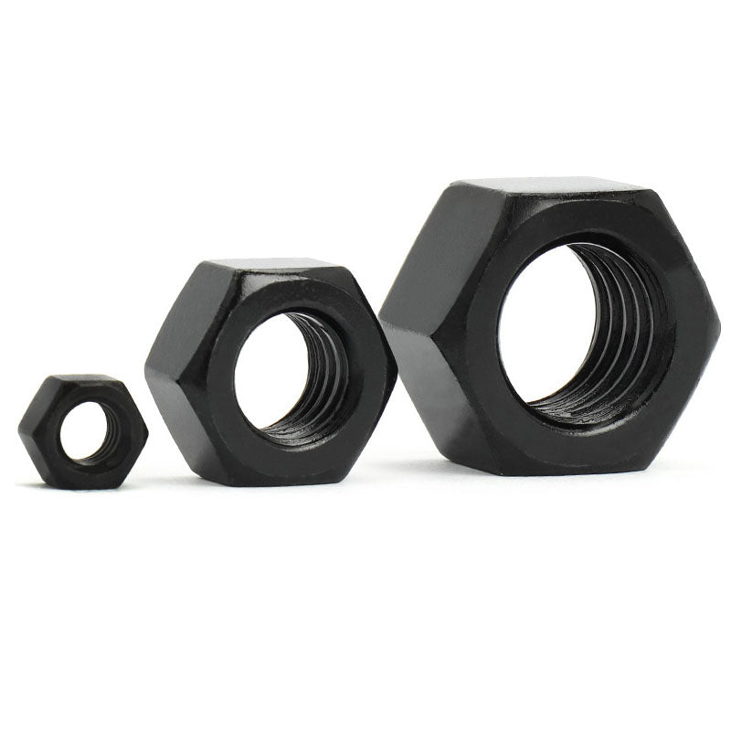 Carbon Steel Hex Nut Set – DIN934 Black Grade 8.8 Assorted Metric Hexagon Nuts for Repairs, DIY and Industrial Fastening
