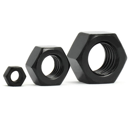 Carbon Steel Hex Nut Set – DIN934 Black Grade 8.8 Assorted Metric Hexagon Nuts for Repairs, DIY and Industrial Fastening