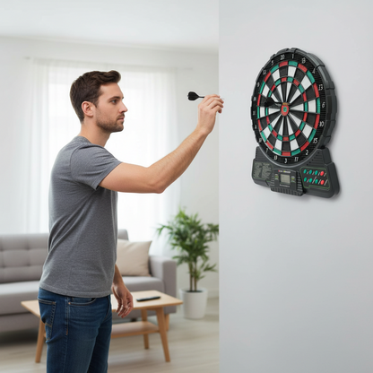 Electronic Dart Board Set – 18 Games, 159 Options, 1-8 Player Automatic Scoring with LED Display and 6 Plastic Darts