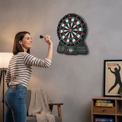 Electronic Dart Board Set – 18 Games, 159 Options, 1-8 Player Automatic Scoring with LED Display and 6 Plastic Darts