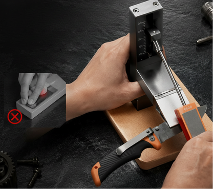 Professional Knife Sharpener System – CNC Aluminum Alloy Fixed-Angle Sharpener with Adjustable 10–30° Angle and Solid Wood Base