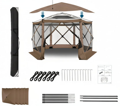 Pop Up Gazebo Screen Tent – Instant Camping Screen House with Mosquito Netting for Outdoor Patio Backyard and Picnic Protection.