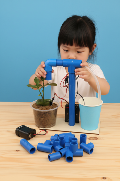 STEM Automatic Plant Watering Kit – DIY Physics Science Experiment Toy for Children, Educational Technology Project and Creative Learning