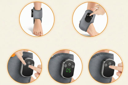 Red Light Ankle Therapy Brace – Rechargeable Infrared Recovery Wrap with Heat and Vibration Modes for Targeted Ankle Wellness and Comfort