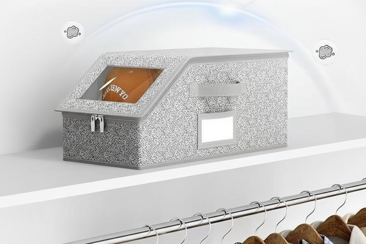 Foldable Hat Storage Box – Large Capacity Dustproof Organizer with Clear Window for Baseball Caps, Clothing Hats and Closet Storage