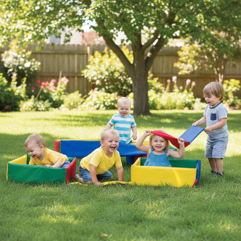 Foldable Jumping Grid Game - Indoor Outdoor Coordination Training Toy for Children's Exercise and Early Learning Activities