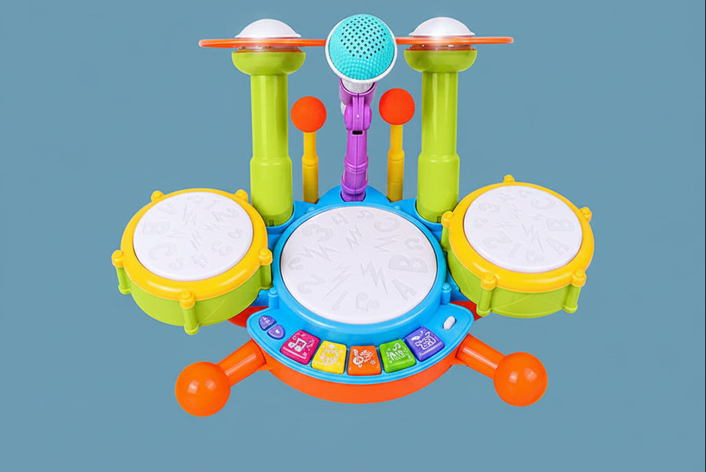 Toddler Drum Set – Musical Educational Instrument Toy with Microphone for Babies Ages 1–3, Creative Learning and Interactive Play