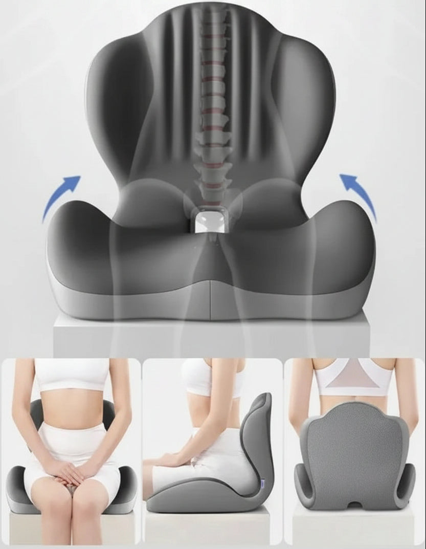 Ergonomic Memory Foam Lumbar Cushion – Pressure-Relief Back Support Pad for Office Chairs, Long Sitting, Posture Comfort and Everyday Seat Support
