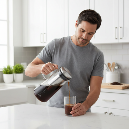 Cold Brew Coffee Maker – 1L Glass Carafe with Stainless Steel Filter for Smooth Iced Coffee, Cold Tea Brewing and Easy Home Serving