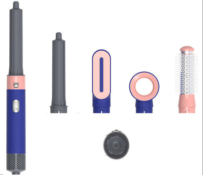 Professional 5-in-1 Hair Dryer Brush – Fast-Heating Hot Air Styler with Curling Iron, Diffuser and Comb Attachments for Versatile Hair Styling