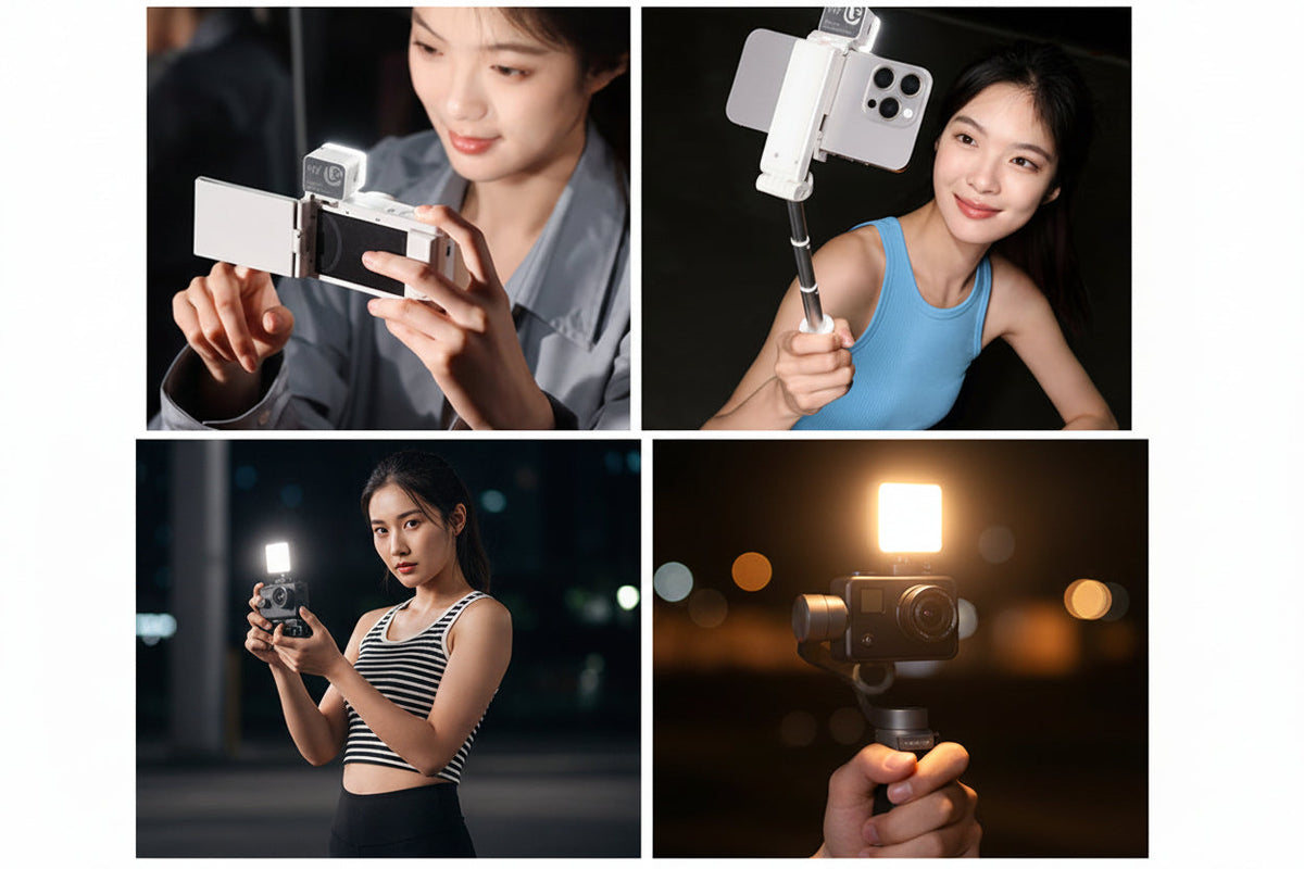 Mini Magnetic LED Light – 5600K Rechargeable Camera Fill Light with Cold Shoe Mount for Vlogging and Photography