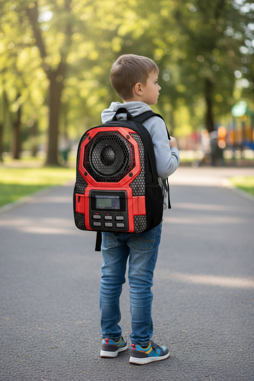 Kids Summer School Backpack with Speaker – Fun Children’s Daypack for School, Travel and Outdoor Adventures with Built-In Music Entertainment