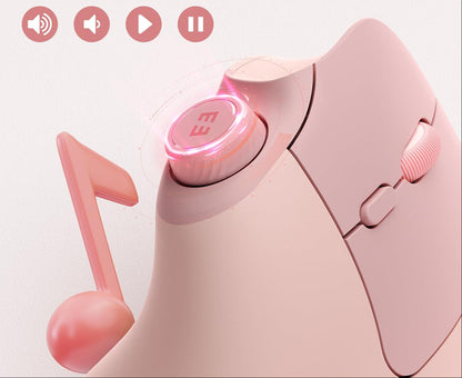 Ergonomic Wireless Mouse – Rechargeable Bluetooth and 2.4G Vertical Mouse with Quiet Clicks and Volume Knob for PC