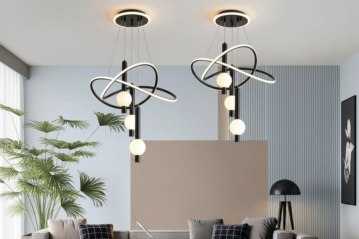 Lollipop LED Pendant Light – Adjustable Three Color Hanging Lamp with Remote Control for Dining Room, Bedroom and Modern Interiors