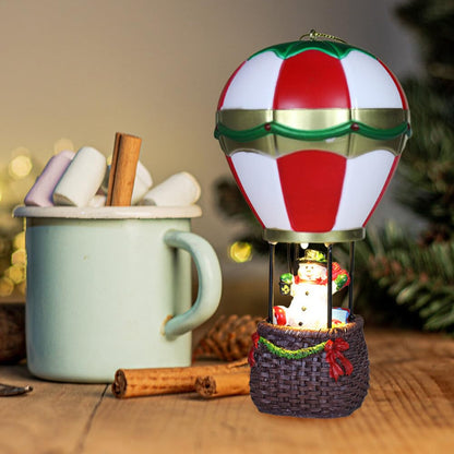 LED Hot Air Balloon Ornament – Glowing Santa and Snowman Christmas Tree Decoration for Festive Holiday Displays