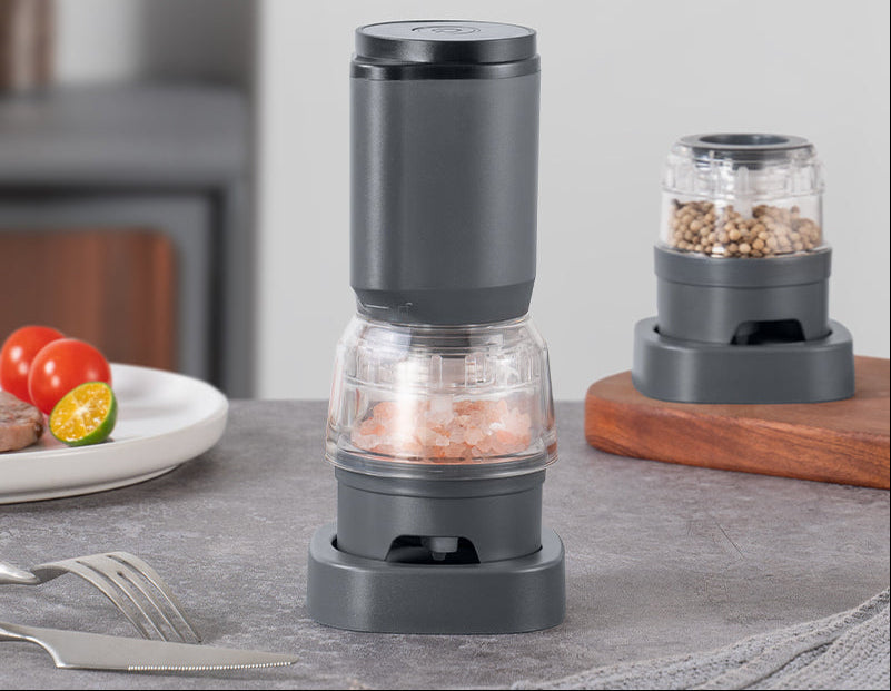 Rechargeable Electric Pepper Grinder Set – Automatic Salt and Pepper Mills with Adjustable Coarseness, One Hand Operation and Premium Kitchen Convenience