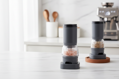 Rechargeable Electric Pepper Grinder Set – Automatic Salt and Pepper Mills with Adjustable Coarseness, One Hand Operation and Premium Kitchen Convenience
