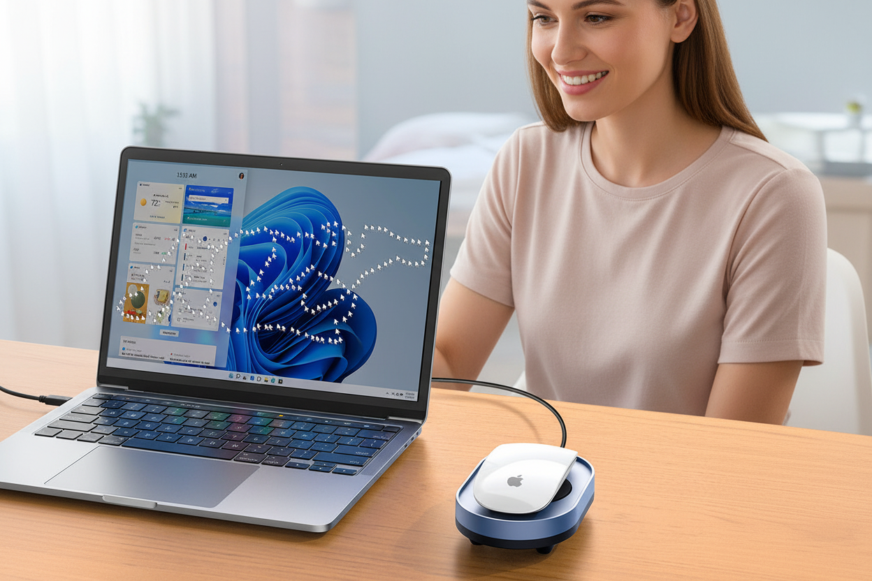 Automatic Virtual Mouse Jiggler – USB Virtual Mouse Mover with On-Off Switch to Prevent Computer Sleep, Lock Screens and Inactivity Detection