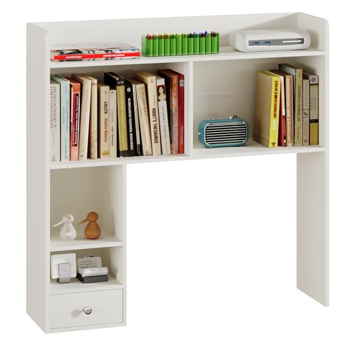 Desktop Shelf Organizer – 5-Tier Wood Desk Hutch and Display Rack for Books, Computer Accessories, Office Supplies and Home Workspace Storage