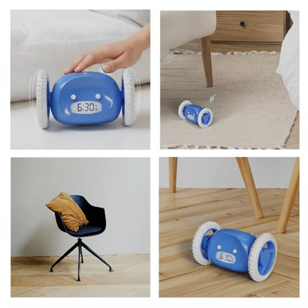 Run Away Alarm Clock - Rolling Clock for Heavy Sleepers, Kids, Teens and Adults Who Oversleep