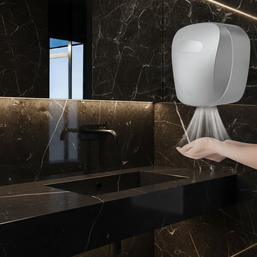 Automatic HEPA Hand Dryer – 1450W Heavy Duty Stainless Steel Air Dryer with High-Speed Drying for Commercial Bathrooms and Offices