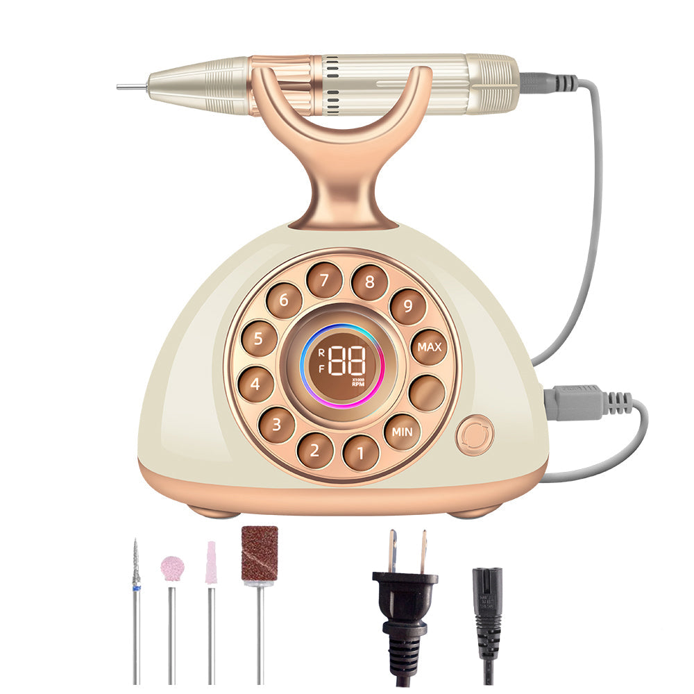 Professional Nail Drill – 35000 RPM High-Power Electric File with Speed Memory for Manicure, Pedicure, Acrylic Removal and Salon Nail Art