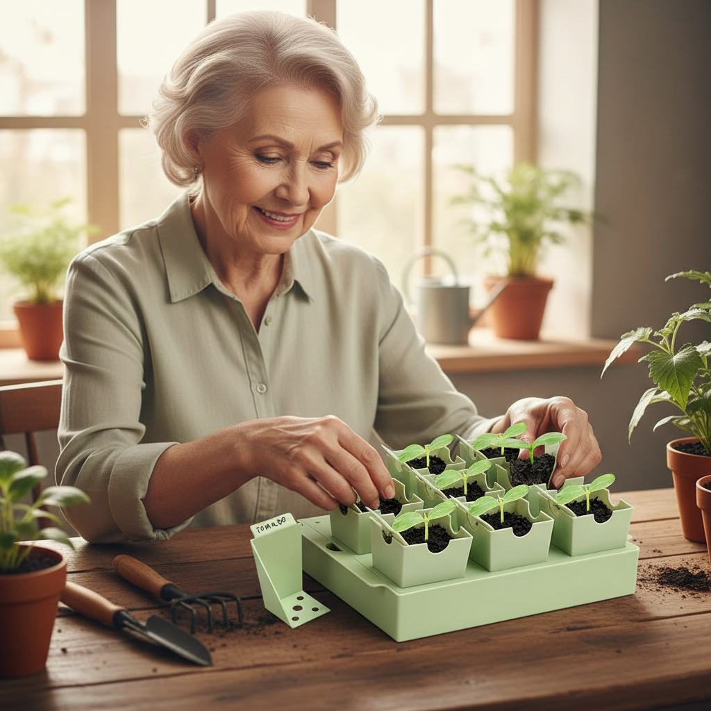 Reusable Seed Starting Tray – Germination and Transplant Nursery Tool with Labeling Features for Gardeners, Vegetables, Flowers and Indoor Seedlings