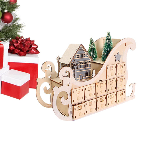 Wooden Christmas Advent Calendar – Reusable Tree Countdown Display with Holiday Compartments for Family Traditions and Festive Home Decor